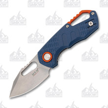 MKM Isonzo Voxnaes Folding Knife 1.93in Plain Clip Point Blue FRN