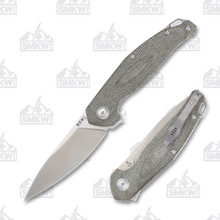 MKM Knives Goccia Folding Knife Green Micarta 3.35in Plain Drop Point MKMMKGCGC