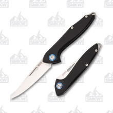MKM Knives Cellina Burnley Folding Knife Black Al 2.75in Drop Point MKMY02A