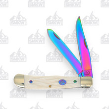 Frost Silverhorse Stoneworks Jigged Bone Rainbow Trapper Folding Knife