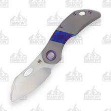 Olamic Busker Largo Folding Knife 2.5in Plain Light Blast TiMascus