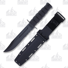 KA-BAR Fighting Fixed Blade Knife 7in Black Part Serrated Clip Point KA1214