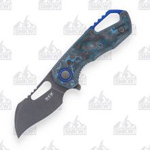 LAVA STYLE 　FAT DOWN MKM Knives Zieba Flame Folding Knife Red Lava 2.83in Black