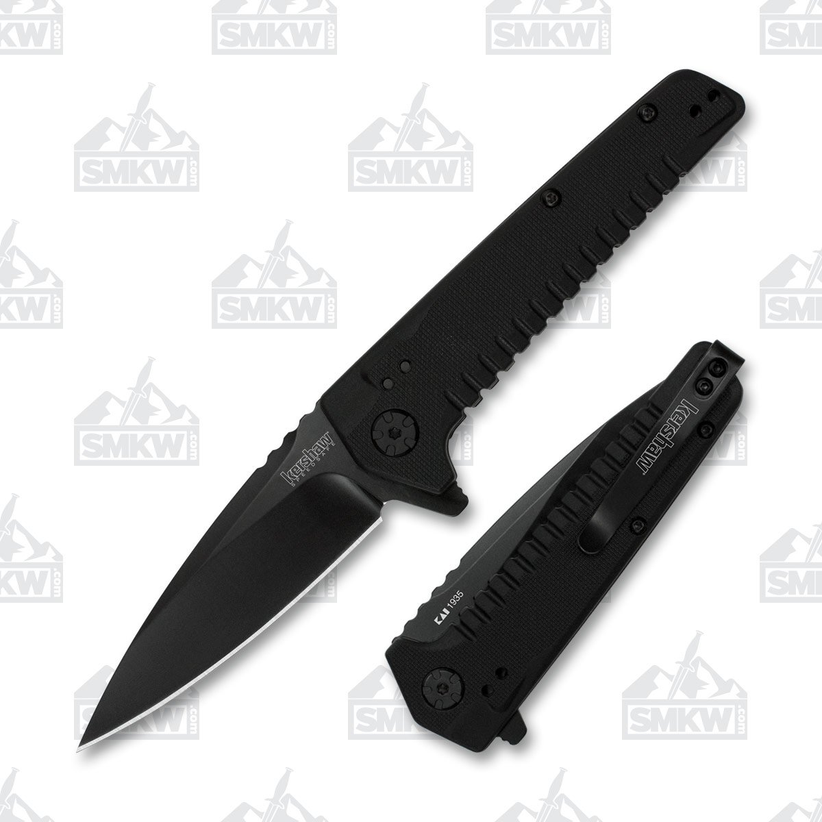Kershaw 1935 Fatback Folding Knife Assisted 3.5in Black Spear Point Blade
