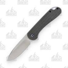 CIVIVI Knives Elementum Flipper Knife Dark Green Micarta 2.96in Plain Satin Drop Point WKCC907T