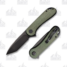 CIVIVI Elementum Green 2.96 Inch Plain Black Stonewash Tanto WKCC907TE