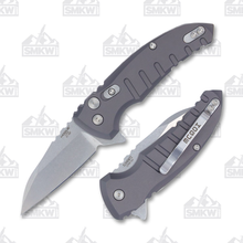 Hogue X1-Microflip Folding Knife Al Grey 2.75in Stonewash Wharncliffe Blade HG24162