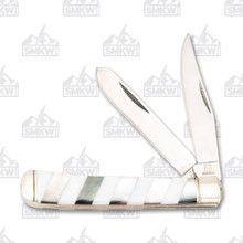 Rough Ryder Black and White Pearl Trapper Folding Knife