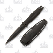 Kershaw Secret Agent Fixed Knife 4.4in Plain Black Oxide Spear Point KS4007