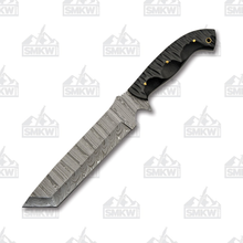 SZCO Supplies Tanto Cleaver Micarta Fixed 7.75in Damascus Blade Knife DM1322