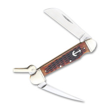 Rough Ryder Amber Jigged Bone Marlin Spike Folding Knife