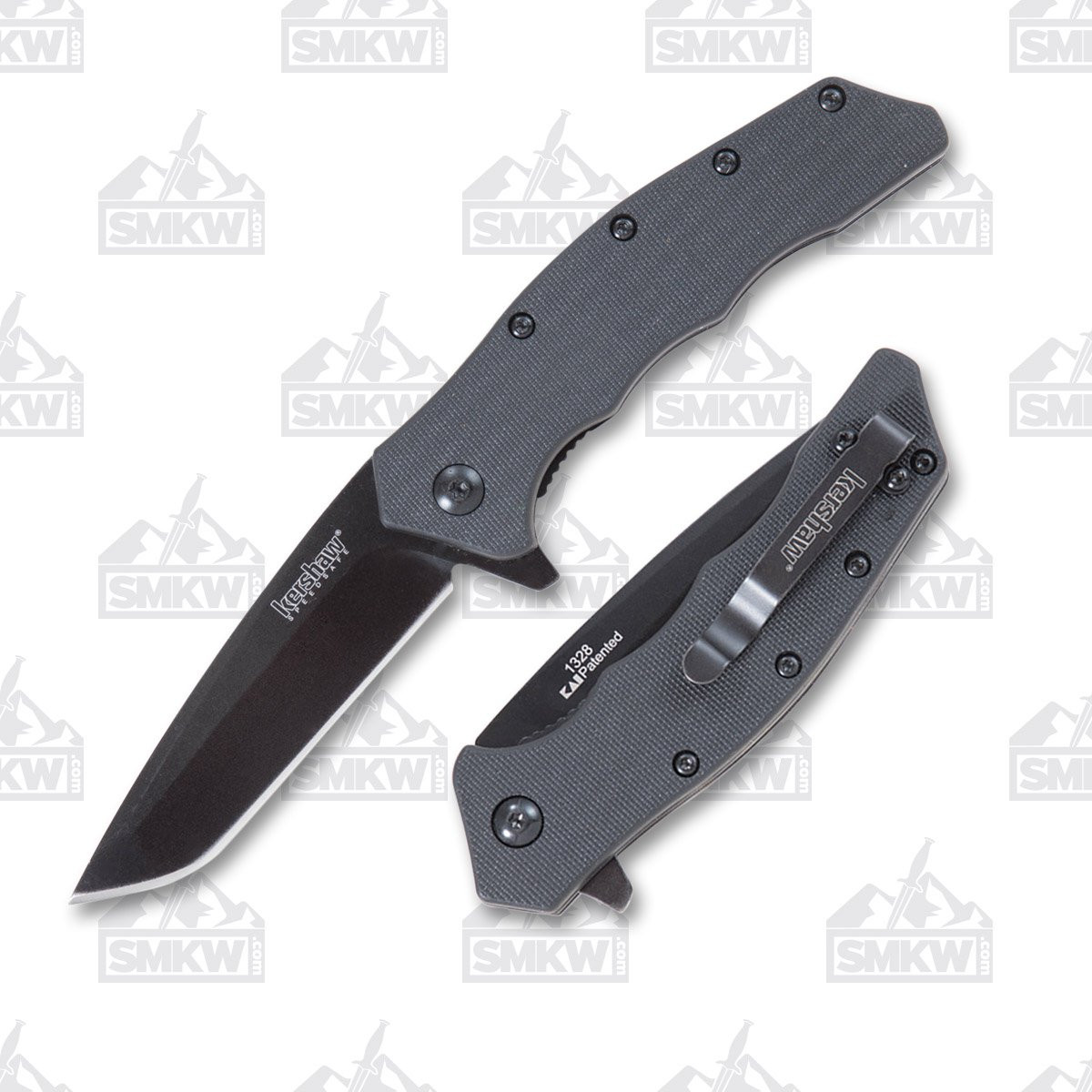 Kershaw Thicket Assisted Folding Knife Black 3in Tanto Plain Blade