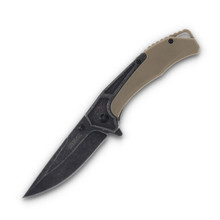 Kershaw Upswing Folding Knife Tan 3.4in Plain Tan GFN Blackwash