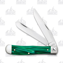 Case XX John Deere Green Pearl Kirinite Trapper Folding Knife