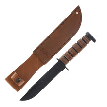 KA-BAR USMC Short Fighting Knife Fixed Blade 5.25in Black PS Clip