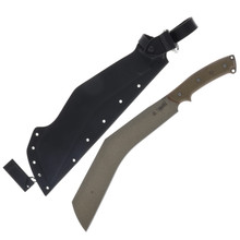 TOPS Knives The Bestia Fixed Blade Green Micarta 13in Tan Modified Kukri TPTBST01