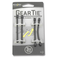 Nite Ize 3" Gear Ties 4-Pack Black Rubber