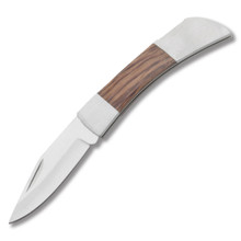 Szco Small Wood Lockback Folding Knife PM1055B