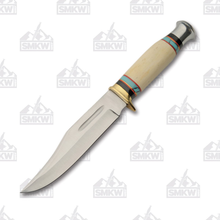 SZCO Supplies Silver Day Clip Point Hunter Fixed Blade Knife 203450TR