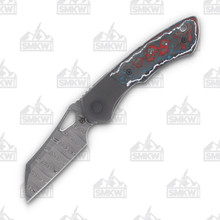 Olamic Whippersnapper BL Folding Knife Damasteel Nebula Fat Carbon Wharncliffe