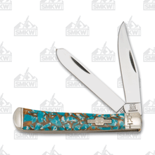 Rough Ryder Turquoise and Amber Trapper Folding Knife RR2001