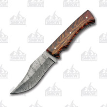 SZCO Supplies Firepeak Hunter Fixed Blade Knife 4.25in Damascus Blade DM1315