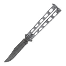Bear &amp; Son Balisong Damascus Clip Point BR114D