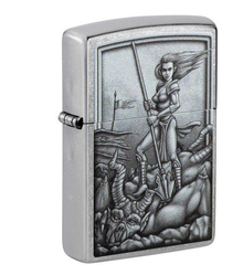 Zippo Medieval Mythological Street Chrome Slayer Lighter ZP48371