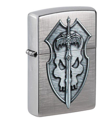 Zippo Medieval Mythological Street Chrome Shield Lighter ZP48372