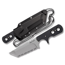 Cold Steel Mini Tac Neck Knife 3.75in Tanto Serrated Fixed Blade