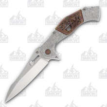 Olamic Soloist Agent Folding Knife 203-A Frosty Faux Bolsters Antique