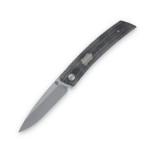 Jared Oeser F22 KickStop Folding Knife Satin M390 Black Micarta