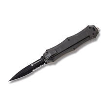 Smith &amp; Wesson SWOTF9BS Assisted Slide OTF Knife (Black Partially Serrated)