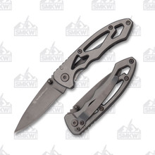 Smith & Wesson Silver Skeletonized Folding Knife 2.22in Drop Point SWCK400