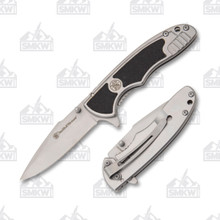 Smith &amp; Wesson SW1100 Silver and Black Folding Knife 2.75in Drop Point