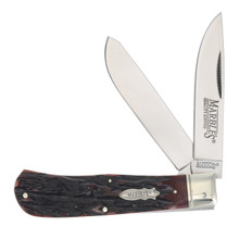 Marbles Jumbo Trapper 3.62in Clip Point Folding Knife Stag Bone Brown