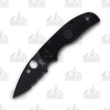 Spyderco Native 5 Folding Knife Black 2.95in Partially Serrated Blade SPC41PSBBK5