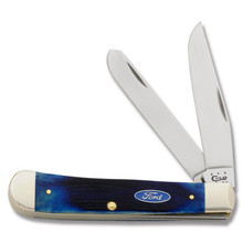 Case Ford Motors Blue Sawcut Bone Trapper Folding Knife