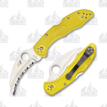 Spyderco Tasman Salt 2 Folding Knife Serrated Yellow FRN