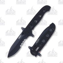 CRKT M21 Special Forces Folding Knife Veff Serrations Black G-10