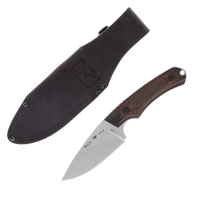 Buck 664 Fixed Blade Alpha Hunter Walnut with Brown Leather Sheath