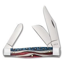 Case XX Star Spangled Smooth Bone Large Stockman Pocket Knife