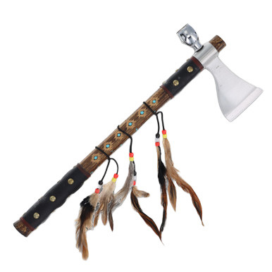 溶けたアイス　古竹　吉明刀　人物鼠彫　杖　長さ約87cm　V　R9068 Frost Cutlery Native American Tomahawk Peace Pipe Replica - Smoky