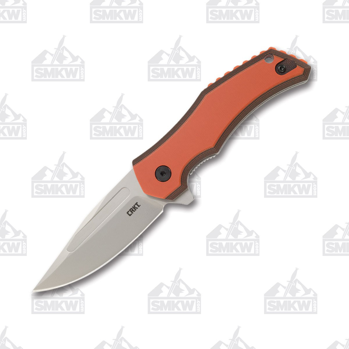 CRKT Fawkes Folding Knife Orange 2.74in Plain Bead Blasted Drop Point Open