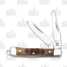Rough Ryder Amber Jigged Bone Miniature Trapper Folding Knife RR807