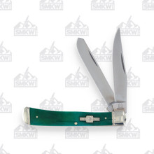 Rough Ryder Trapper Folding Knife Turquoise Smooth Bone RR1253
