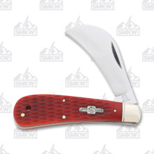 Rough Ryder Red Jigged Bone Hawkbill Folding Knife