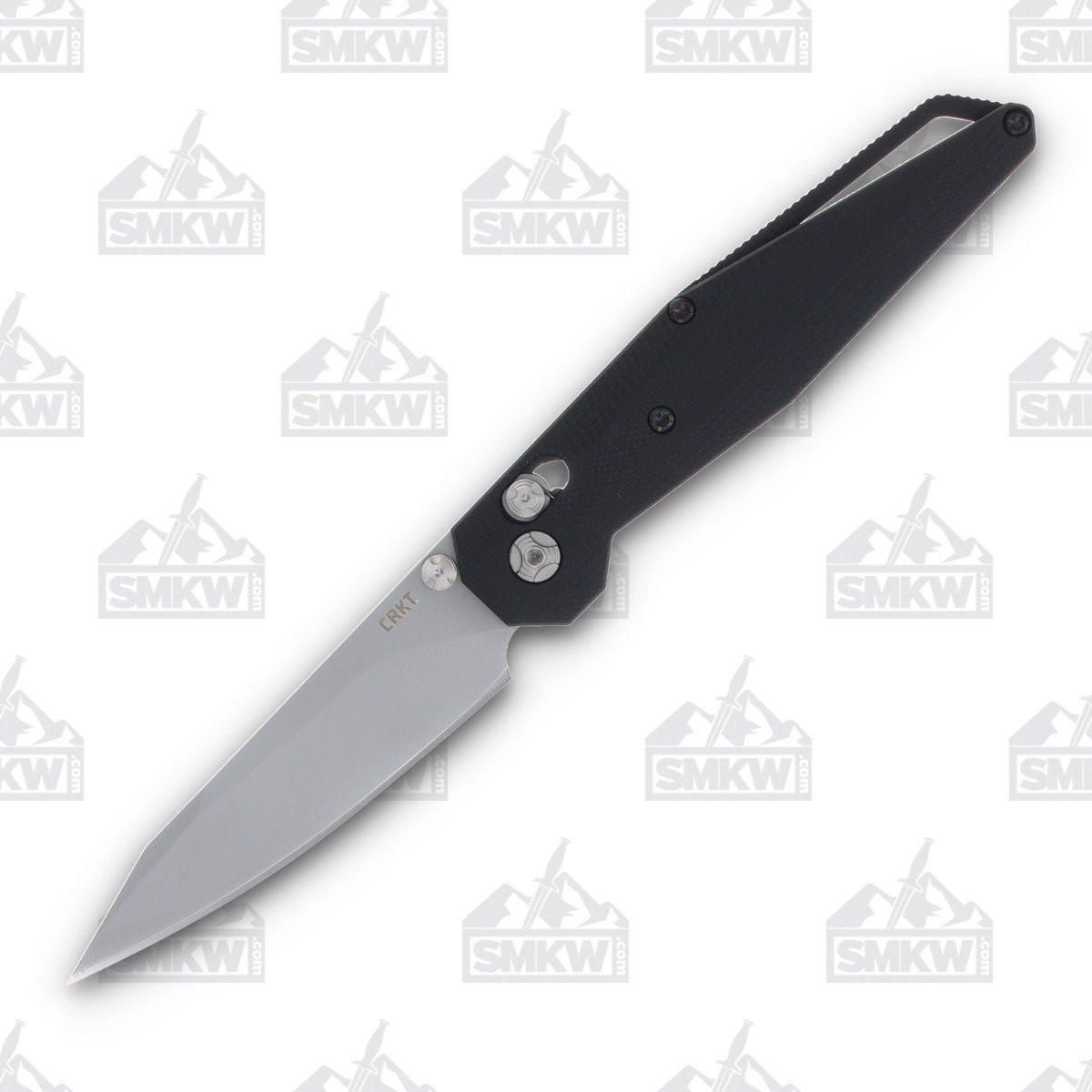 CRKT LCBK Crossbar Lock 3.48 Inch Plain Bead Blast Clip Point Open