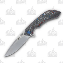 Olamic Wayfarer 247 Folding Knife T-076P Nebula FatCarbon/Washed with Matte Blue