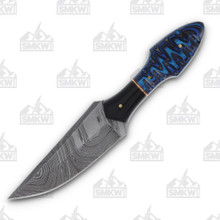 SZCO Supplies Ocean Ripple Hunter Fixed Blade 4in Plain Damascus Blade DM1358